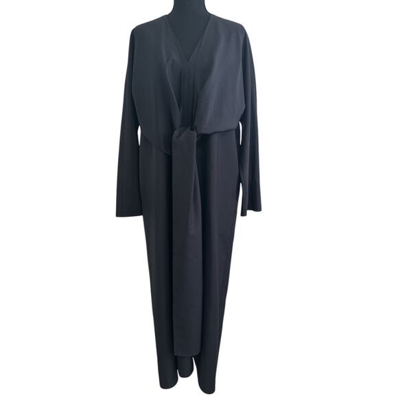 The Row Clementine Wool Dress size XS Dark Navy Knotted Front - Picture 3 of 13